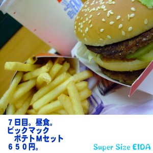 マクドナルド、7日目。昼。 7日目の午後。