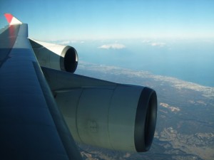 成田空港へ降下中